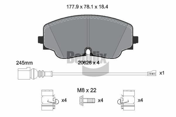 Bendix USA BPD1662 Brake Pad Set, disc brake BPD1662