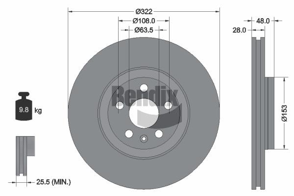 Bendix USA BDS1504HC Brake disc BDS1504HC BDS1504HC Bendix USA Brake disc