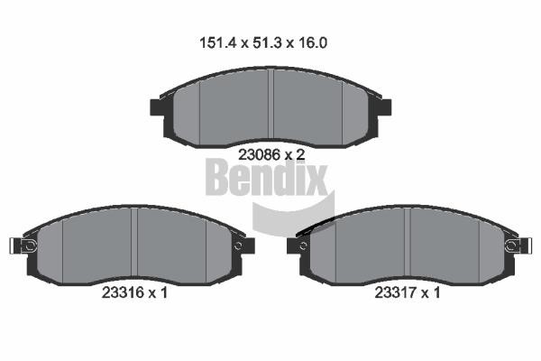 Bendix USA BPD1915 Brake Pad Set, disc brake BPD1915