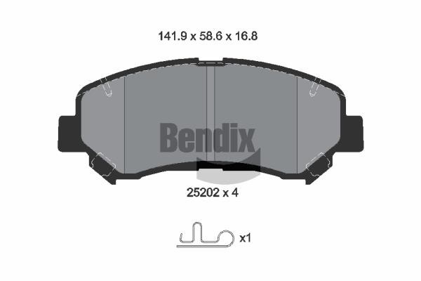 Bendix USA BPD1143 Brake Pad Set, disc brake BPD1143