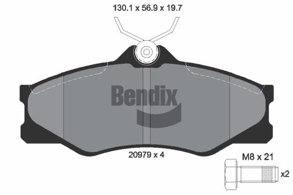 Bendix USA BPD1738 Brake Pad Set, disc brake BPD1738