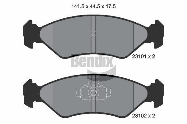 Bendix USA BPD1296 Brake Pad Set, disc brake BPD1296
