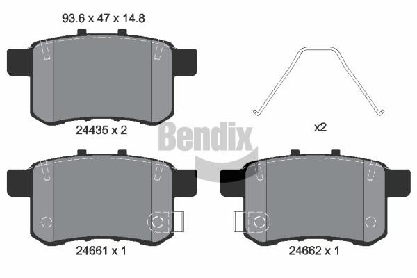 Bendix USA BPD2148 Brake Pad Set, disc brake BPD2148