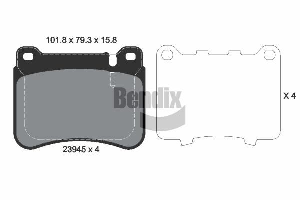 Bendix USA BPD1525 Brake Pad Set, disc brake BPD1525