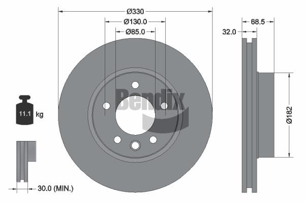 Bendix USA BDS1545RHC Brake disc BDS1545RHC BDS1545RHC Bendix USA Brake disc