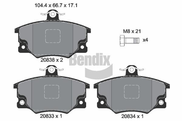 Bendix USA BPD1391 Brake Pad Set, disc brake BPD1391