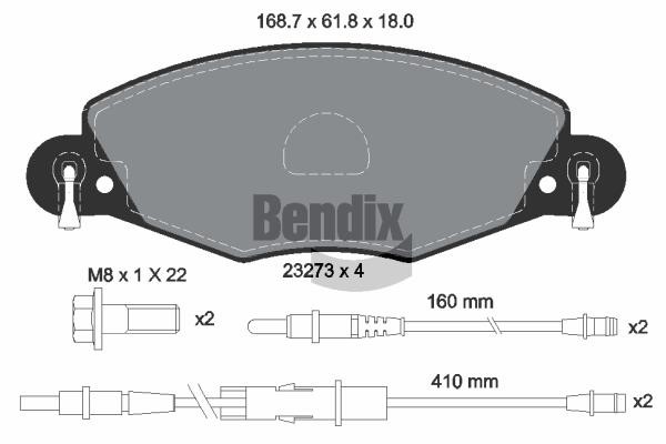 Bendix USA BPD1503 Brake Pad Set, disc brake BPD1503