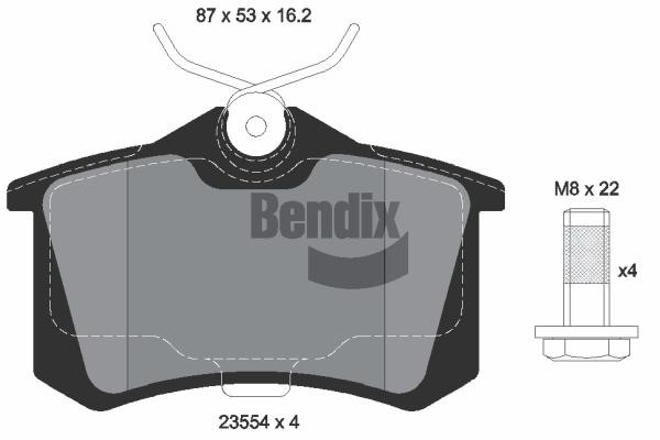 Bendix USA BPD1015 Rear disc brake pads, set BPD1015