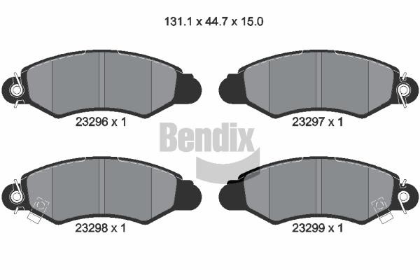 Bendix USA BPD1958 Brake Pad Set, disc brake BPD1958
