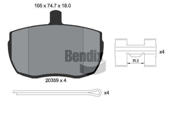 Bendix USA BPD1699 Brake Pad Set, disc brake BPD1699