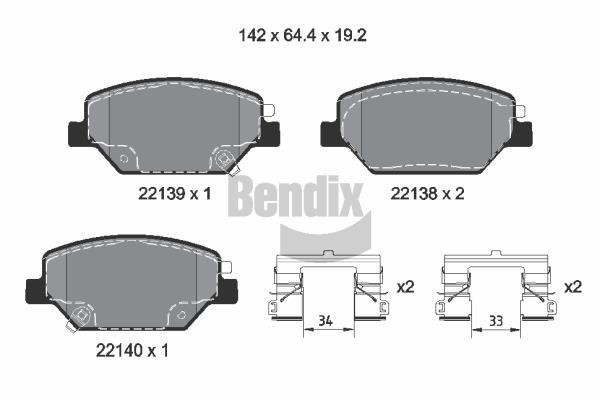 Bendix USA BPD2326 Brake Pad Set, disc brake BPD2326