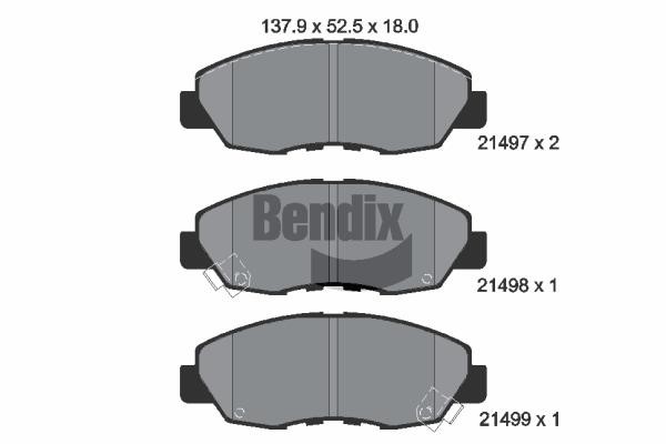 Bendix USA BPD1802 Brake Pad Set, disc brake BPD1802