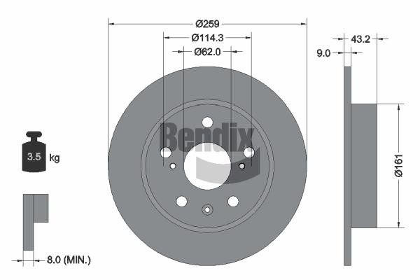 Bendix USA BDS1801 Brake disc BDS1801