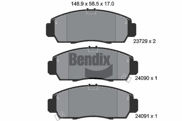 Bendix USA BPD2029 Brake Pad Set, disc brake BPD2029