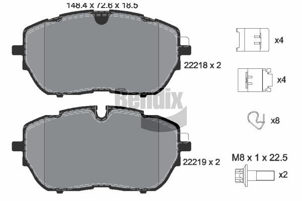 Bendix USA BPD1542 Brake Pad Set, disc brake BPD1542