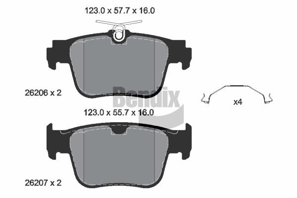 Bendix USA BPD1664 Brake Pad Set, disc brake BPD1664