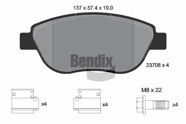 Bendix USA BPD1475 Brake Pad Set, disc brake BPD1475