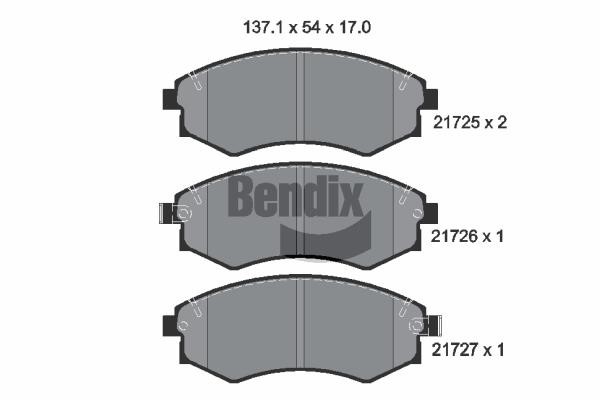 Bendix USA BPD1841 Brake Pad Set, disc brake BPD1841