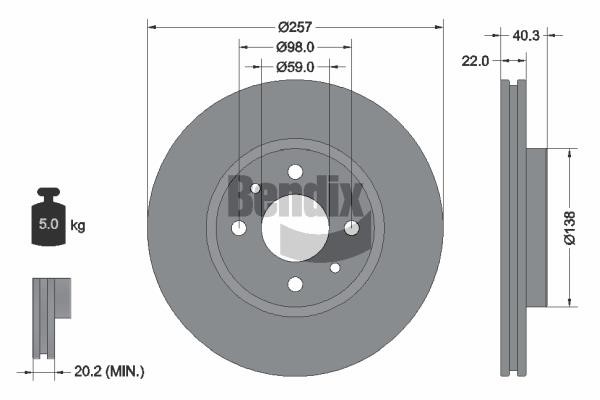 Bendix USA BDS1016 Brake disc BDS1016 BDS1016 Bendix USA Brake disc