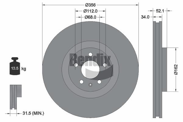 Bendix USA BDS1455 Brake disc BDS1455 BDS1455 Bendix USA Brake disc