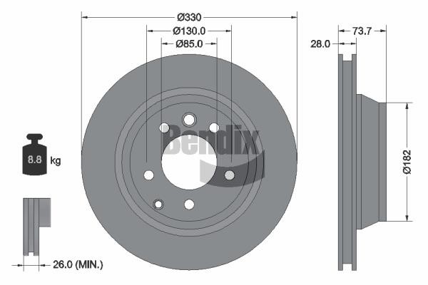 Bendix USA BDS1143 Brake disc BDS1143 BDS1143 Bendix USA Brake disc