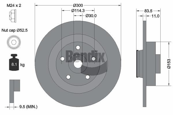 Bendix USA BDS1285 Brake disc BDS1285 BDS1285 Bendix USA Brake disc
