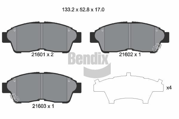 Bendix USA BPD1486 Brake Pad Set, disc brake BPD1486