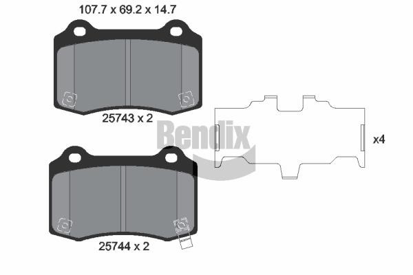 Bendix USA BPD2266 Brake Pad Set, disc brake BPD2266