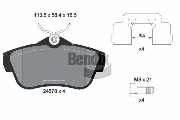 Bendix USA BPD1099 Brake Pad Set, disc brake BPD1099