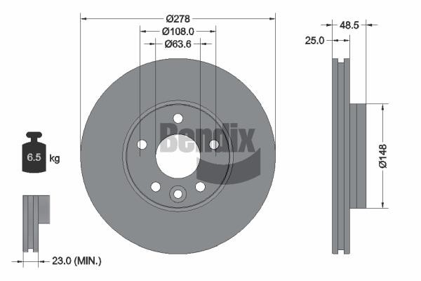 Bendix USA BDS1505 Brake disc BDS1505 BDS1505 Bendix USA Brake disc