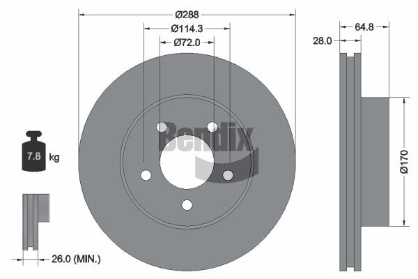 Bendix USA BDS1985HC Brake disc BDS1985HC BDS1985HC Bendix USA Brake disc