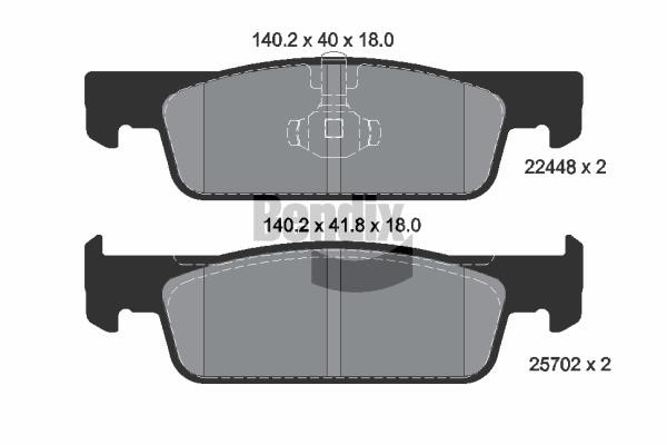 Bendix USA BPD1894 Brake pad set BPD1894 BPD1894 Bendix USA Brake pad set
