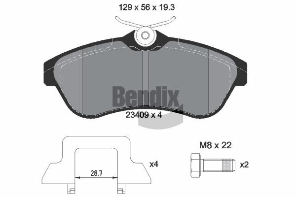 Bendix USA BPD1369 Brake Pad Set, disc brake BPD1369