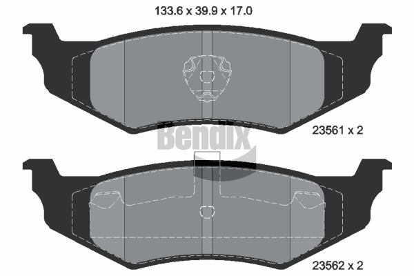 Bendix USA BPD2010 Brake Pad Set, disc brake BPD2010
