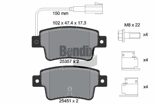 Bendix USA BPD1311 Brake Pad Set, disc brake BPD1311