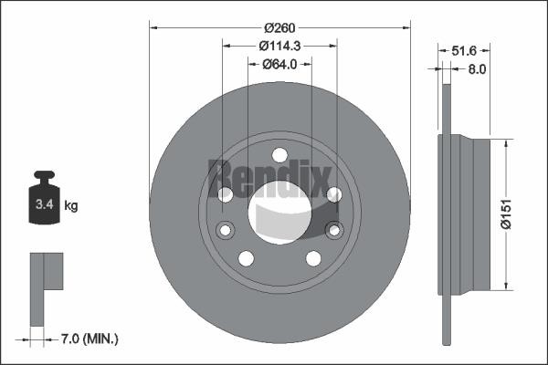 Bendix USA BDS2290 Brake disc BDS2290 BDS2290 Bendix USA Brake disc
