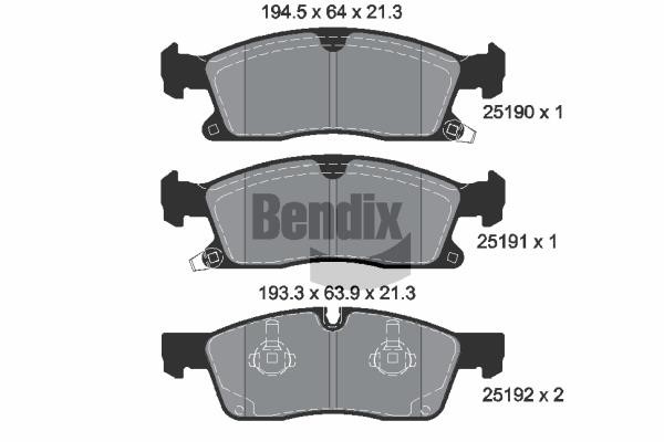 Bendix USA BPD2232 Brake Pad Set, disc brake BPD2232