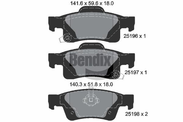 Bendix USA BPD2234 Brake Pad Set, disc brake BPD2234