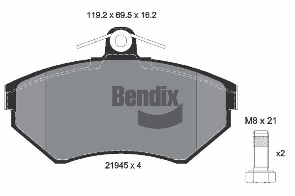 Bendix USA BPD1134 Brake Pad Set, disc brake BPD1134