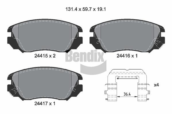 Bendix USA BPD1179 Brake Pad Set, disc brake BPD1179