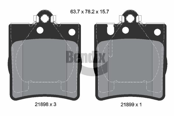 Bendix USA BPD1253 Brake Pad Set, disc brake BPD1253