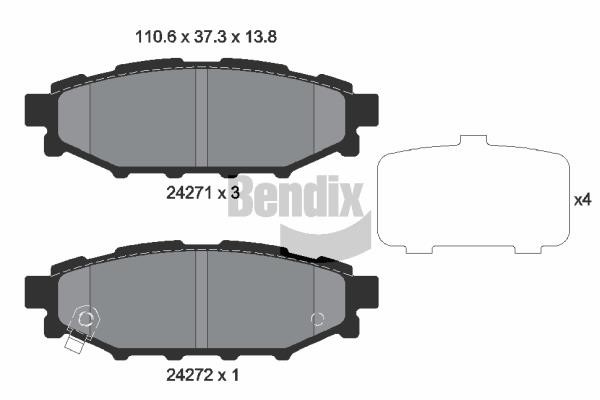 Bendix USA BPD2117 Brake Pad Set, disc brake BPD2117