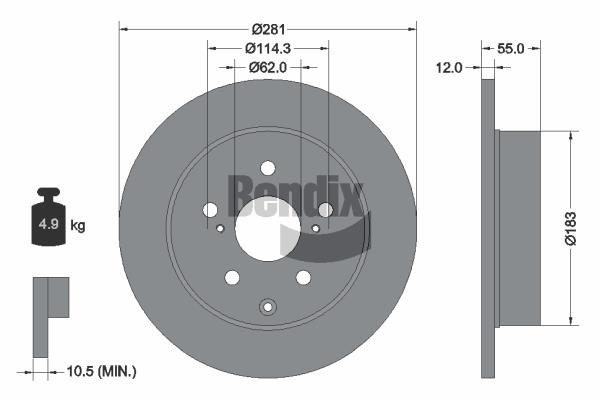 BDS1333 Bendix USA Brake disc