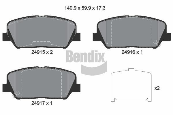 Bendix USA BPD1501 Brake Pad Set, disc brake BPD1501
