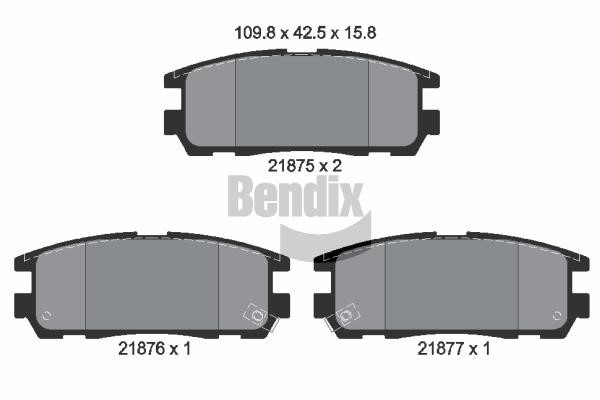 Bendix USA BPD1856 Brake Pad Set, disc brake BPD1856