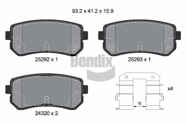 Bendix USA BPD1136 Brake Pad Set, disc brake BPD1136