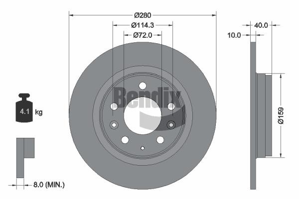 Bendix USA BDS1164 Brake disc BDS1164 BDS1164 Bendix USA Brake disc