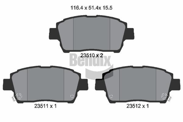 Bendix USA BPD1423 Brake Pad Set, disc brake BPD1423