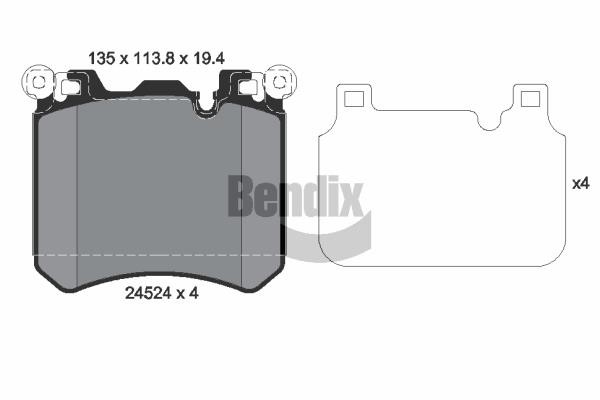 Bendix USA BPD2165 Brake Pad Set, disc brake BPD2165