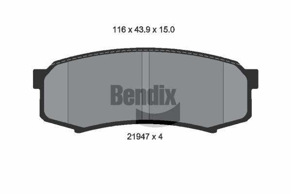 Bendix USA BPD1294 Brake Pad Set, disc brake BPD1294